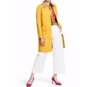 Isaac Mizrahi Womens Trench Coat Mustard Yellow Jacket XS Target anniversary NWT